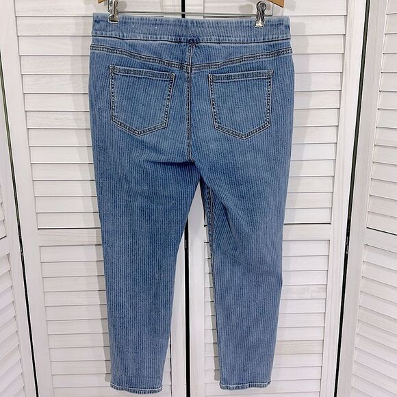 Chico’s Jeggings Size 2P (12P) Railroad Stripe Pull On - Picture 8 of 13